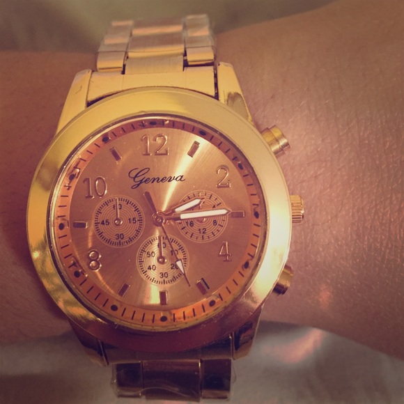 Rose gold Geneva watch