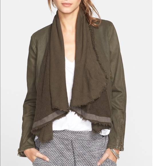 Free People Front Drape Coated Jacket