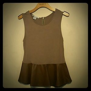 Brown peplun shirt