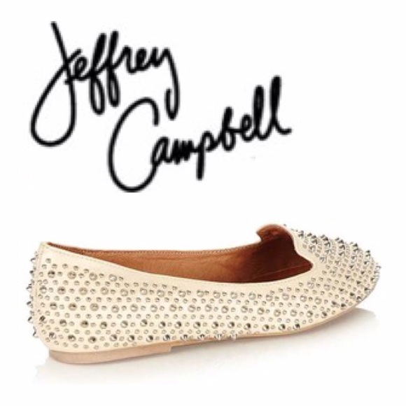Jeffrey Campbell Shoes - Nude Studded Loafer Flats // Jeffery Campbell