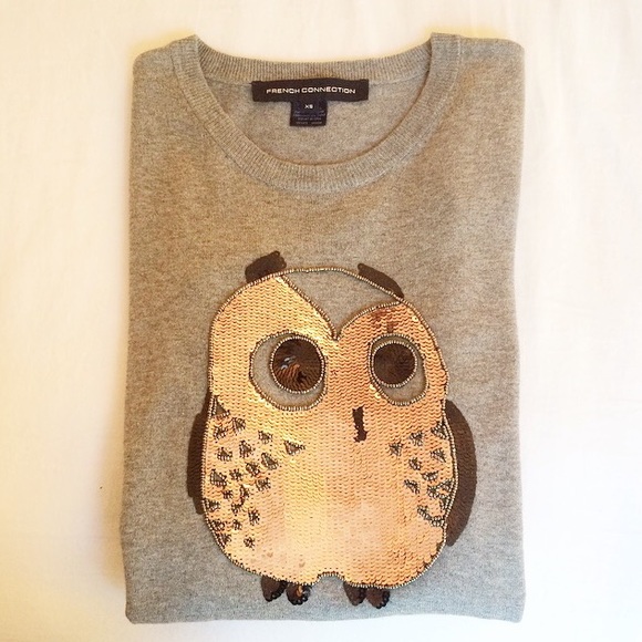 •NWOT• French Connection Owl Cardigan Sweater