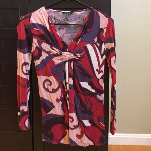 VEUC V- neck long sleeve top, Sz XS petite
