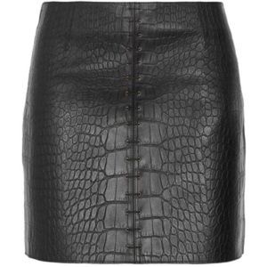 Alexander Wang Croc Leather Miniskirt Sz 4 Green