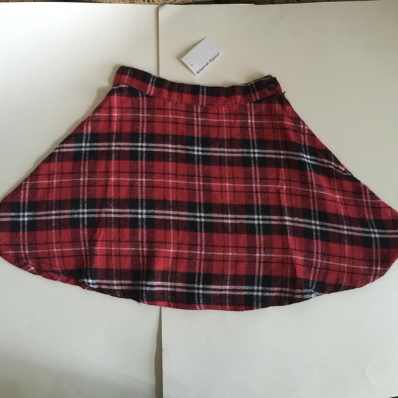 American Apparel Red Plaid Skirt