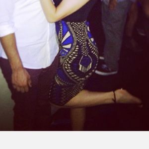 Black blue and gold skirt