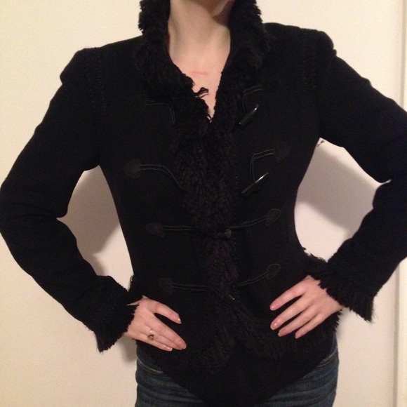 black boucle jacket zara