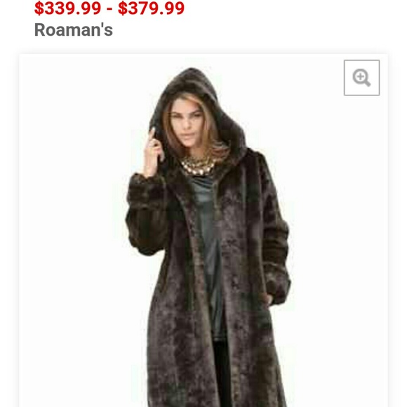 Roaman's Faux Fur brown winter coat