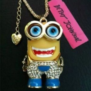 Betsey Johnson minion necklace  with crystals