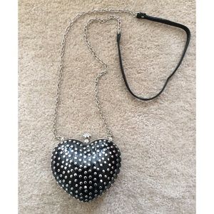 PRICE DROP! Heart shaped studded clutch