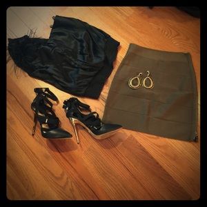 Bebe black one shouldered top