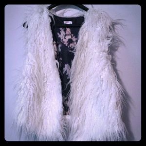 Funky, Fun White faux fur vest