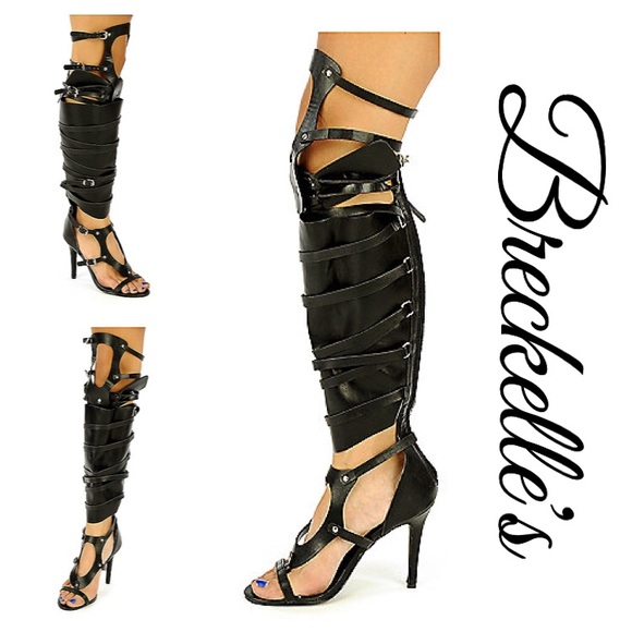Knee High Gladiator Heeled Sandal