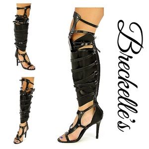 Knee High Gladiator Heeled Sandal