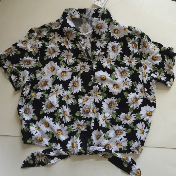 American Apparel Daisy Print Button Down Blouse
