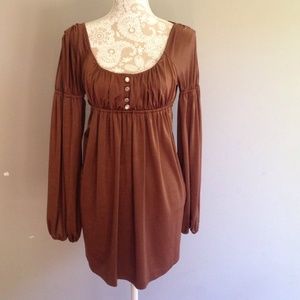 Bronze dress with buttons
