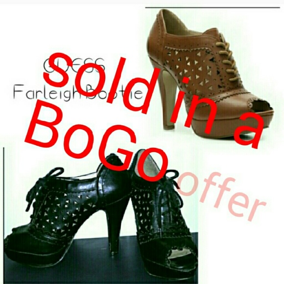 black oxford peep toe bootie -bogo these free!