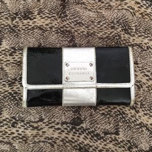 Armani Exchange Black and Silver Wallet