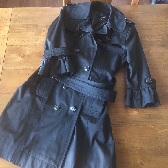 Bebe belted black trench coat