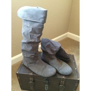 Grey flat boots