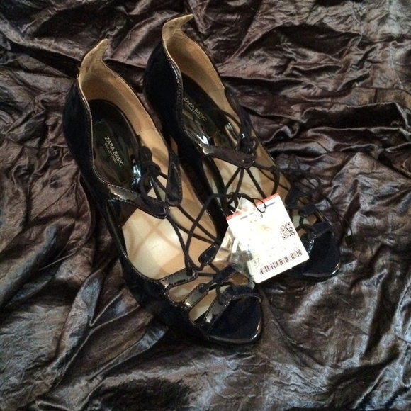 Zara patan leather heels