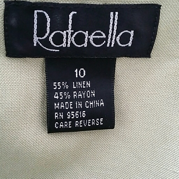 Rafaella Long sleeve Olive colored Linen Blouse - Picture 3 of 3