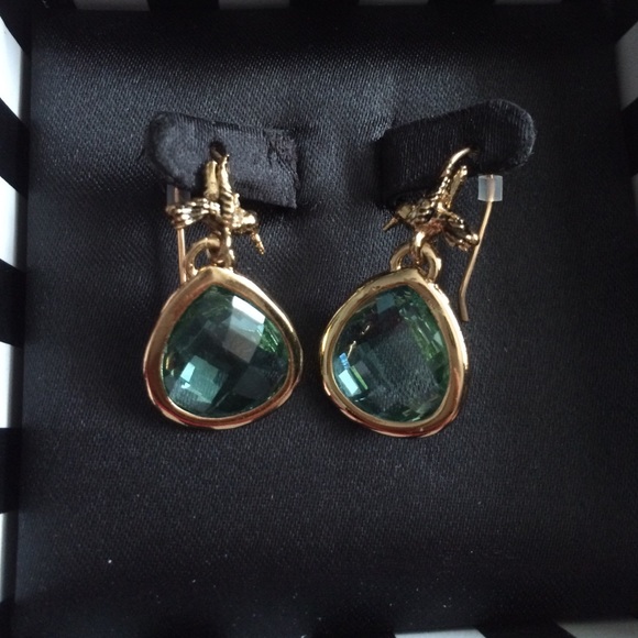 Juicy Couture e-faceted Green Teardrop Earrings - Picture 1 of 4
