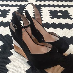 Zara Black suede wedges