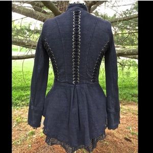 Free People Jackets & Coats - Free People blue Victorian Lace Up Jacket NWOT S Free People Jackets & Coats - Free People blue Victorian Lace Up Jacket NWOT S