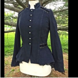 Free People Jackets & Coats - Free People blue Victorian Lace Up Jacket NWOT S Free People Jackets & Coats - Free People blue Victorian Lace Up Jacket NWOT S