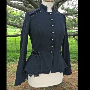 Free People Jackets & Coats - Free People blue Victorian Lace Up Jacket NWOT S Free People Jackets & Coats - Free People blue Victorian Lace Up Jacket NWOT S
