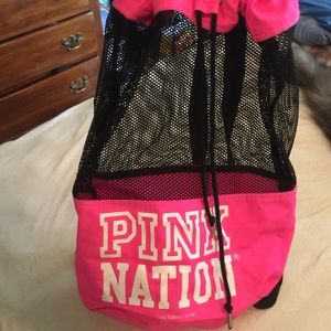 PINK Nation mesh drawstring bag