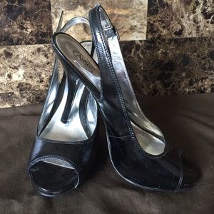 Black peep toe heel