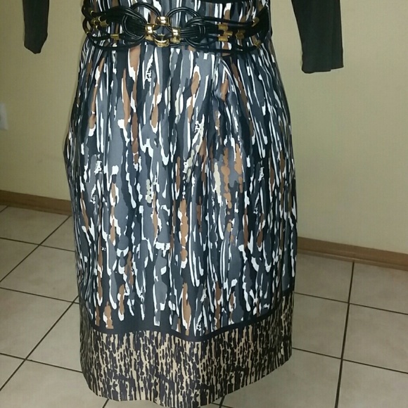 RABBIT RABBIT RABBIT DESIGN BROWN & BLACK DRESS - Picture 3 of 4