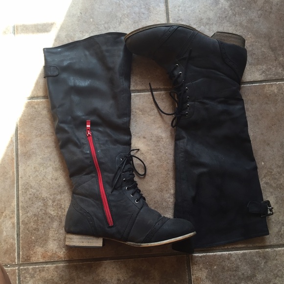 Knee high combat boot