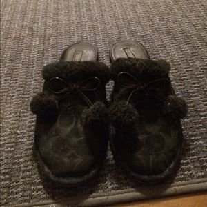 Coach Poppy "Jayda" Signature Fur Slippers