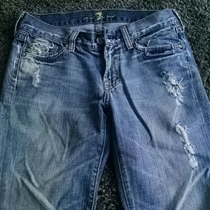 Destroyed Straight Leg Jeans by 7 For All Mankind