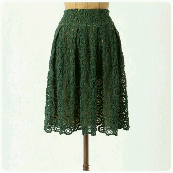Green Tuberose Lace Skirt