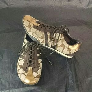 Coach Leatherware Lace Up Flat Sneakers - Size 6