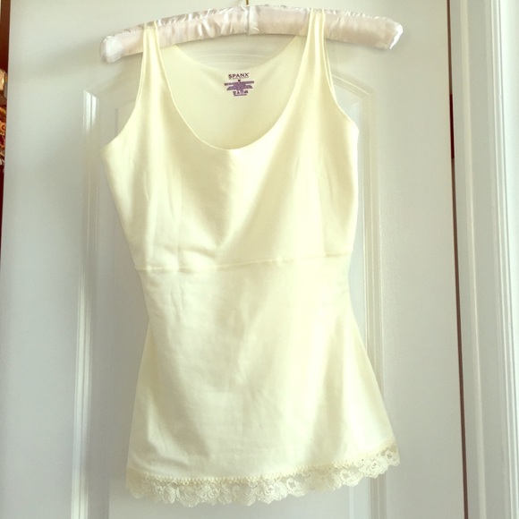 Spanx size M tank top ivory with lace bottom