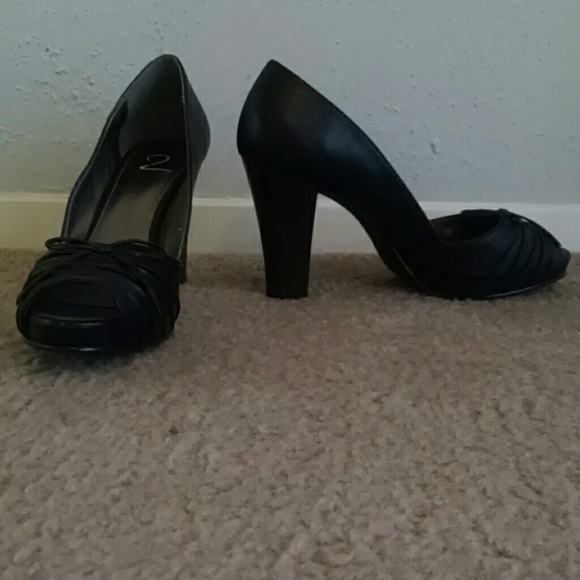 MIA Black Peep Toe Heels