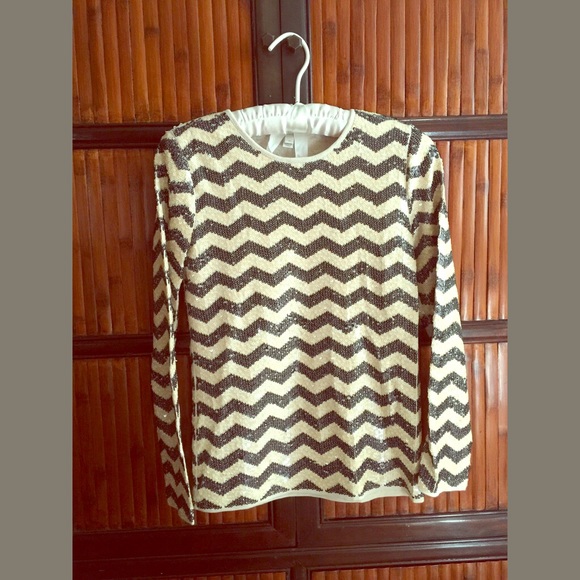 JCREW zigzag sequin tee