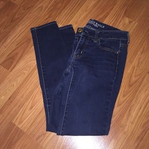Short, Dark-Washed AE Jeans
