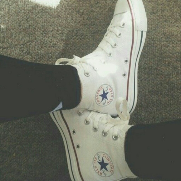 All leather white wedge converse (high tops)