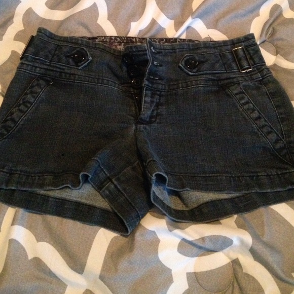Dark blue jean shorts, size 5