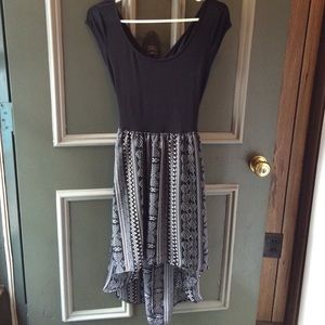 Black and white dress.