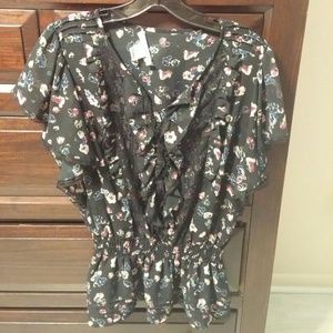 Black floral top