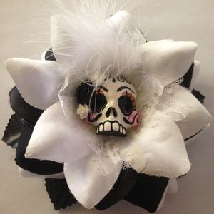 Big rose with skull day of the dead halloween