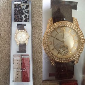 Aldo gold diamond watch