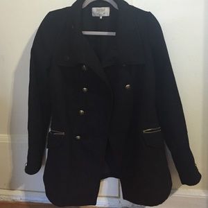 Zara black peacoat