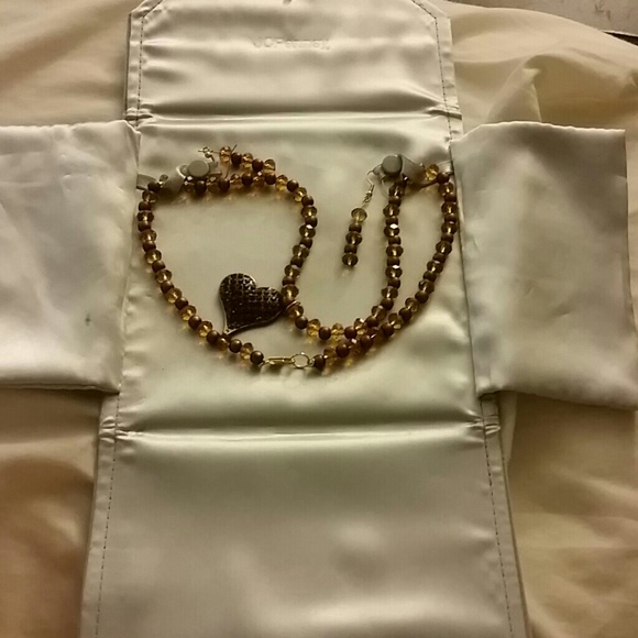 Heart Necklace and Earring Set